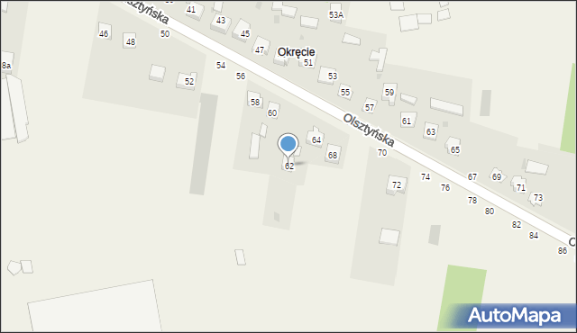 Biskupice, Olsztyńska, 62, mapa Biskupice