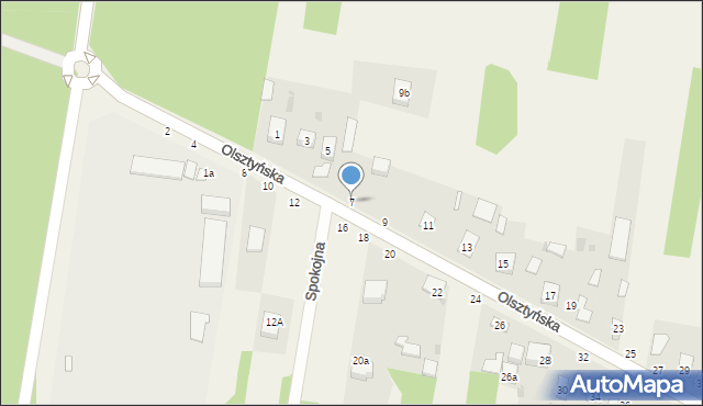 Biskupice, Olsztyńska, 7, mapa Biskupice