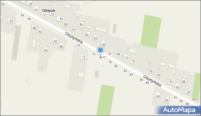 Biskupice, Olsztyńska, 76, mapa Biskupice