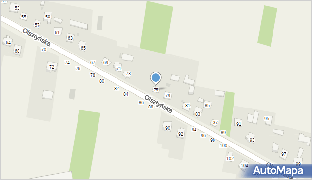 Biskupice, Olsztyńska, 77, mapa Biskupice