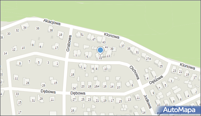 Blachownia, Olchowa, 11, mapa Blachownia