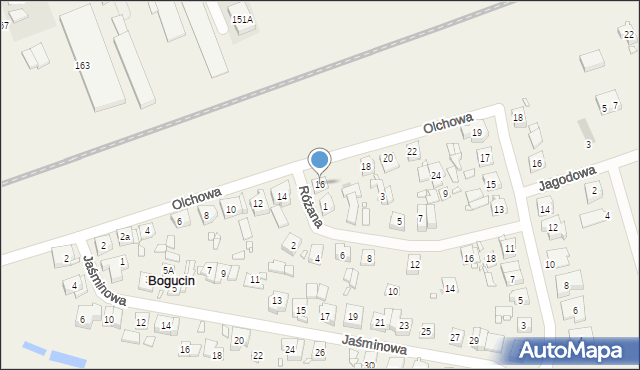 Bogucin, Olchowa, 16, mapa Bogucin