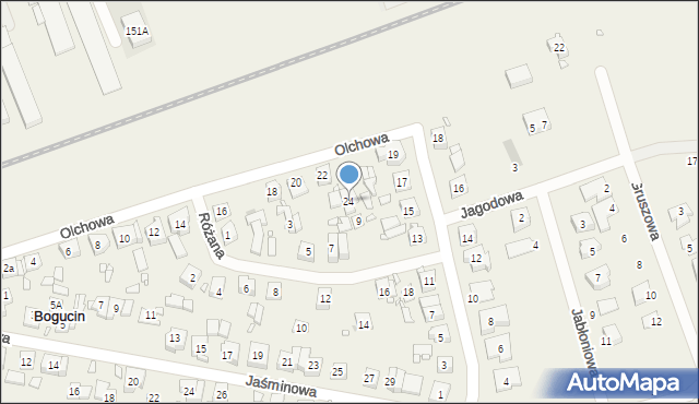 Bogucin, Olchowa, 24, mapa Bogucin