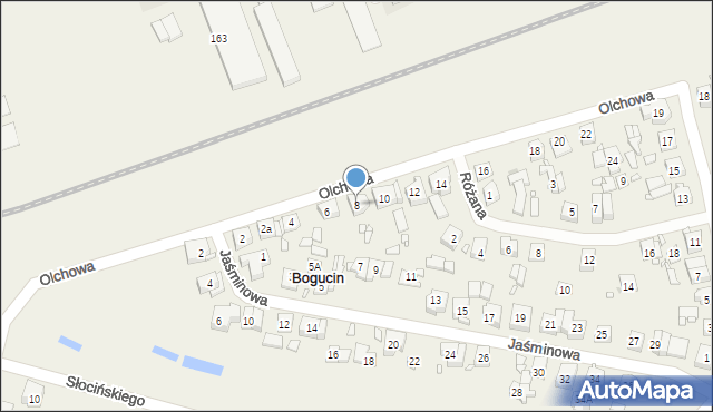 Bogucin, Olchowa, 8, mapa Bogucin
