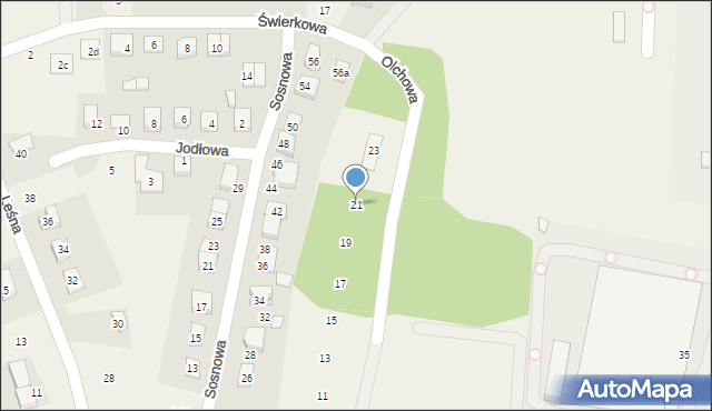 Bolechowo-Osiedle, Olchowa, 21, mapa Bolechowo-Osiedle