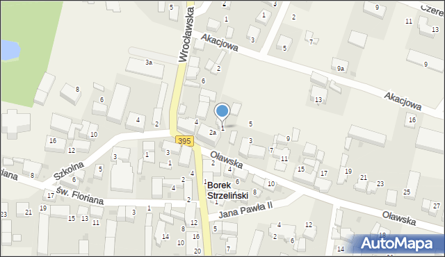 Borek Strzeliński, Oławska, 1, mapa Borek Strzeliński