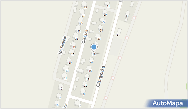 Bratian, Olsztyńska, 19, mapa Bratian