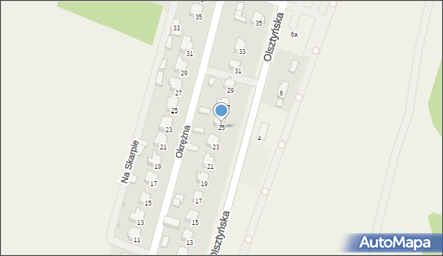 Bratian, Olsztyńska, 25, mapa Bratian