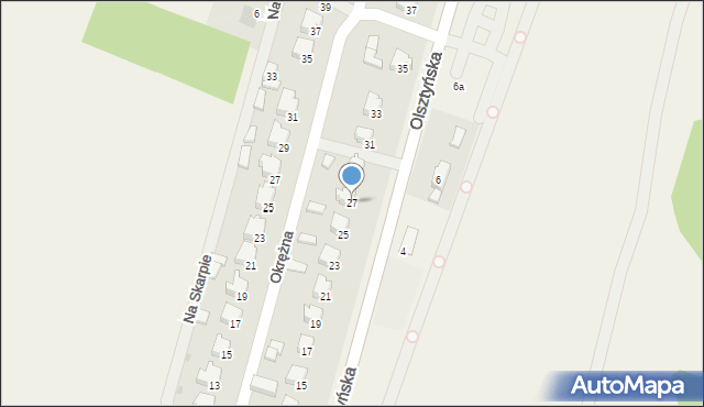 Bratian, Olsztyńska, 27, mapa Bratian