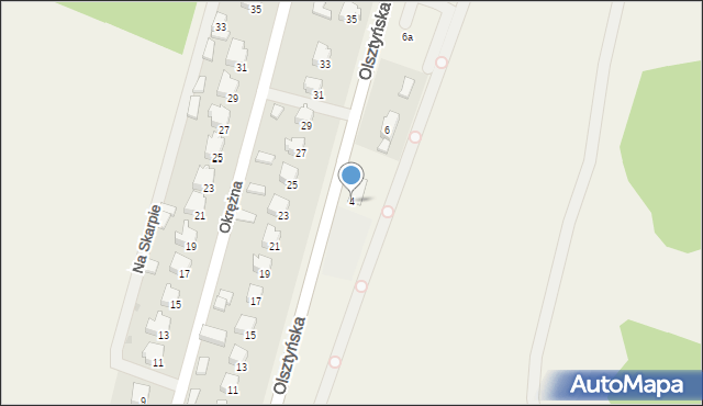 Bratian, Olsztyńska, 4, mapa Bratian