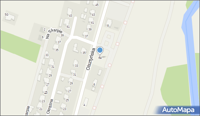 Bratian, Olsztyńska, 6a, mapa Bratian