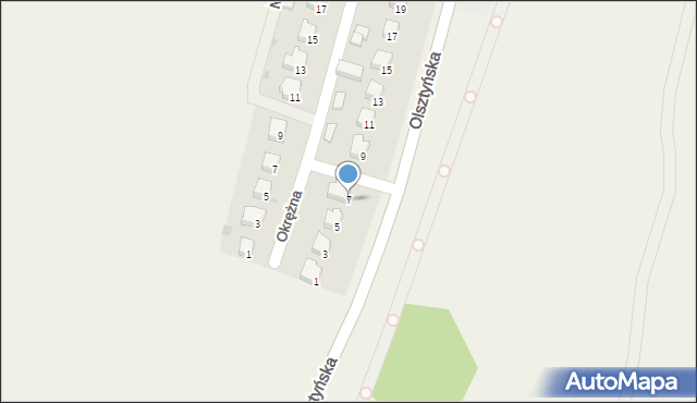 Bratian, Olsztyńska, 7, mapa Bratian