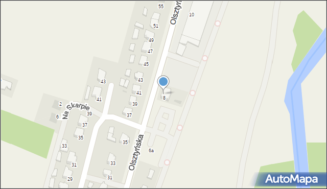 Bratian, Olsztyńska, 8/3, mapa Bratian