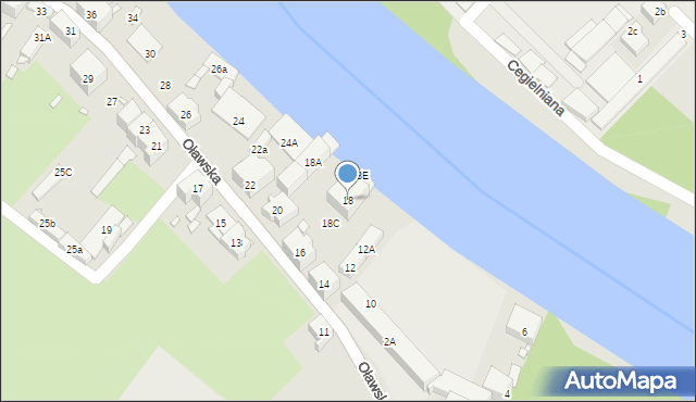 Brzeg, Oławska, 18, mapa Brzeg