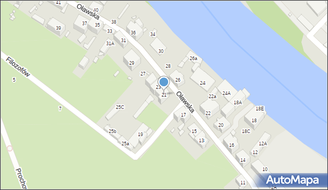 Brzeg, Oławska, 21, mapa Brzeg