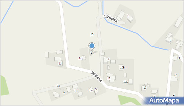 Brzezinka, Olchowa, 17, mapa Brzezinka