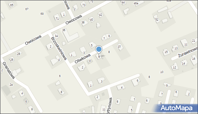 Brzozówka, Oliwkowa, 6, mapa Brzozówka