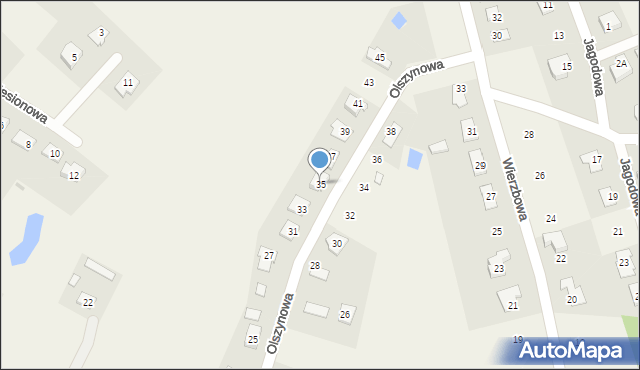 Brzozówka, Olszynowa, 35, mapa Brzozówka