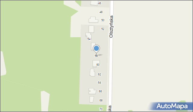 Brzyszów, Olsztyńska, 58, mapa Brzyszów