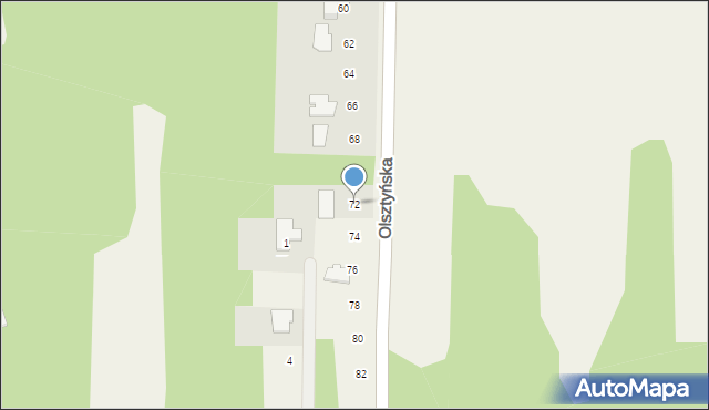 Brzyszów, Olsztyńska, 72, mapa Brzyszów