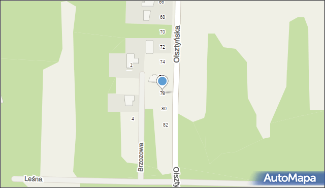 Brzyszów, Olsztyńska, 78, mapa Brzyszów