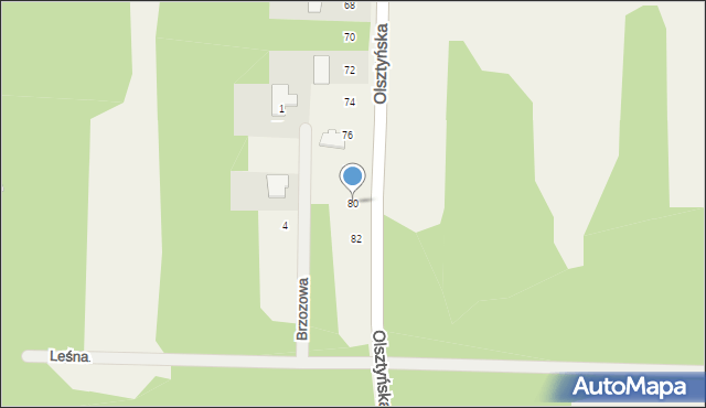 Brzyszów, Olsztyńska, 80, mapa Brzyszów