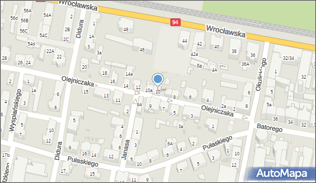 Bytom, Olejniczaka Stanisława, 10, mapa Bytomia