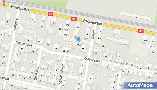 Bytom, Olejniczaka Stanisława, 22A, mapa Bytomia