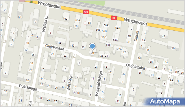 Bytom, Olejniczaka Stanisława, 28, mapa Bytomia