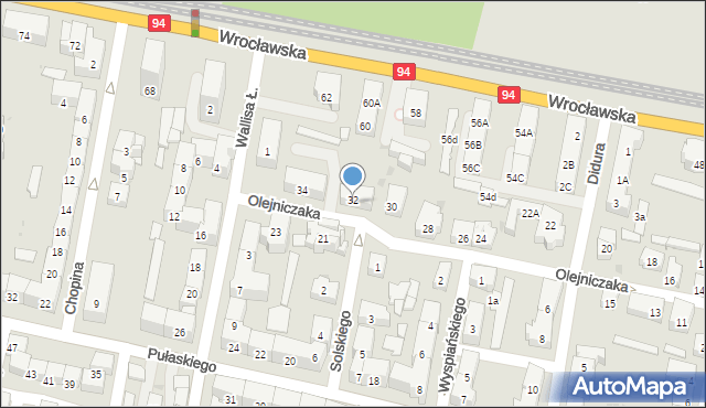 Bytom, Olejniczaka Stanisława, 32, mapa Bytomia