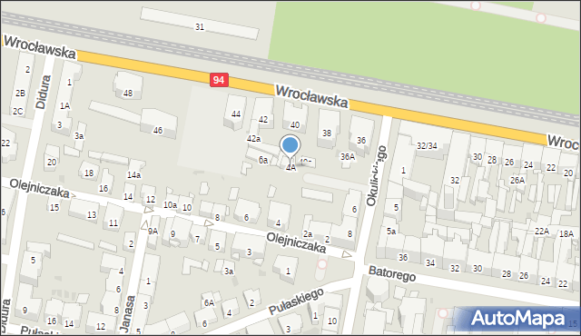 Bytom, Olejniczaka Stanisława, 4A, mapa Bytomia