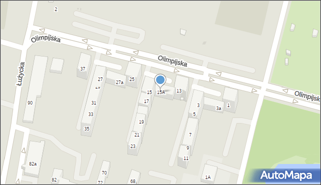 Bytom, Olimpijska, 15A, mapa Bytomia