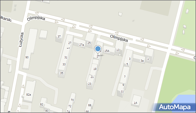 Bytom, Olimpijska, 17, mapa Bytomia