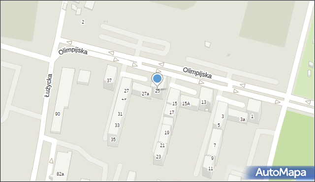 Bytom, Olimpijska, 25, mapa Bytomia