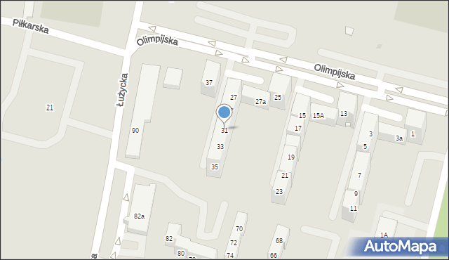 Bytom, Olimpijska, 31, mapa Bytomia