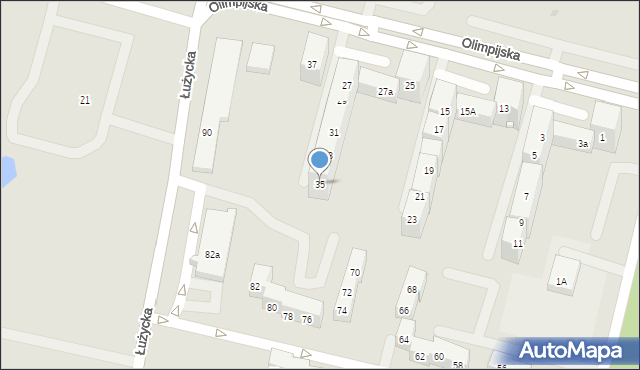 Bytom, Olimpijska, 35, mapa Bytomia
