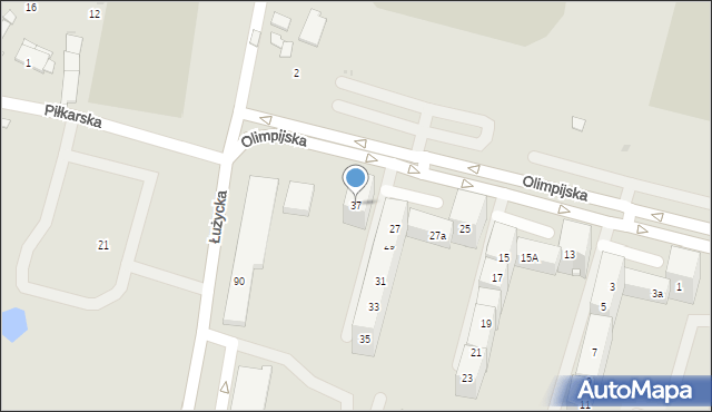 Bytom, Olimpijska, 37, mapa Bytomia