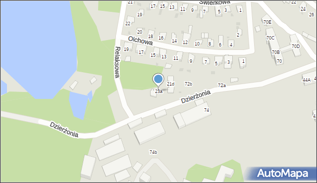 Bytom, Olchowa, 23a, mapa Bytomia