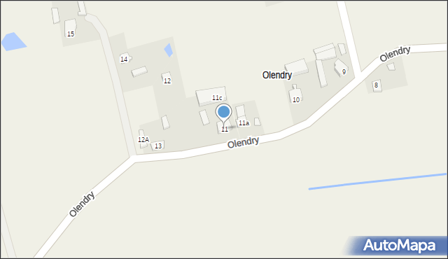 Ceków, Olendry, 11, mapa Ceków