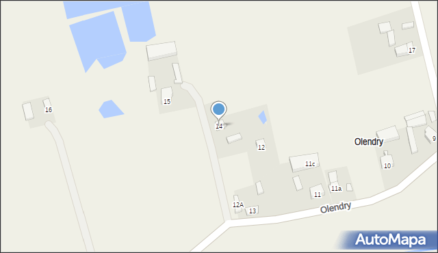 Ceków, Olendry, 14, mapa Ceków