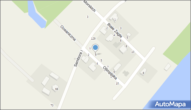 Chwaszczyno, Olimpijska, 3, mapa Chwaszczyno