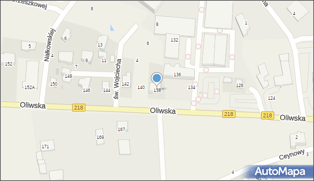Chwaszczyno, Oliwska, 138, mapa Chwaszczyno