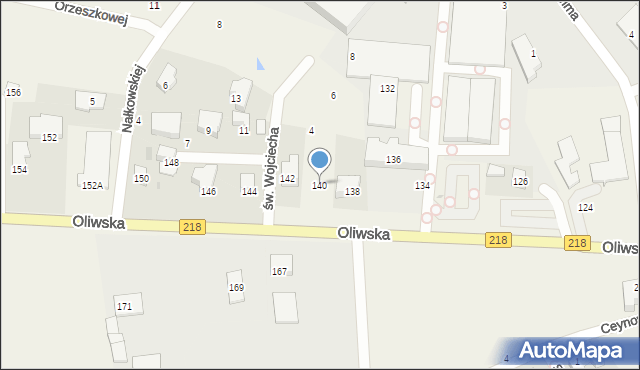 Chwaszczyno, Oliwska, 140, mapa Chwaszczyno