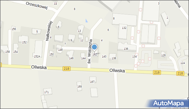 Chwaszczyno, Oliwska, 142, mapa Chwaszczyno