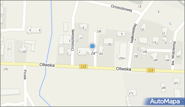 Chwaszczyno, Oliwska, 158, mapa Chwaszczyno
