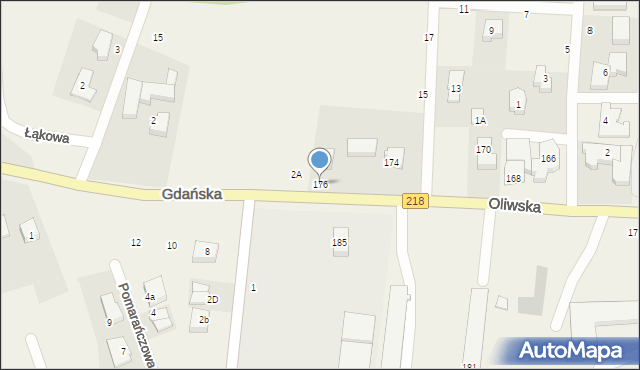 Chwaszczyno, Oliwska, 176, mapa Chwaszczyno