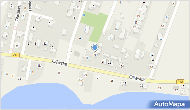 Chwaszczyno, Oliwska, 26, mapa Chwaszczyno