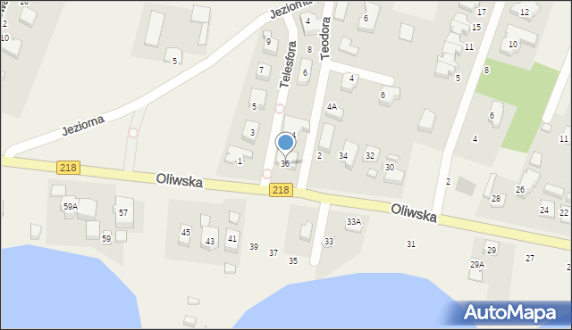 Chwaszczyno, Oliwska, 36, mapa Chwaszczyno