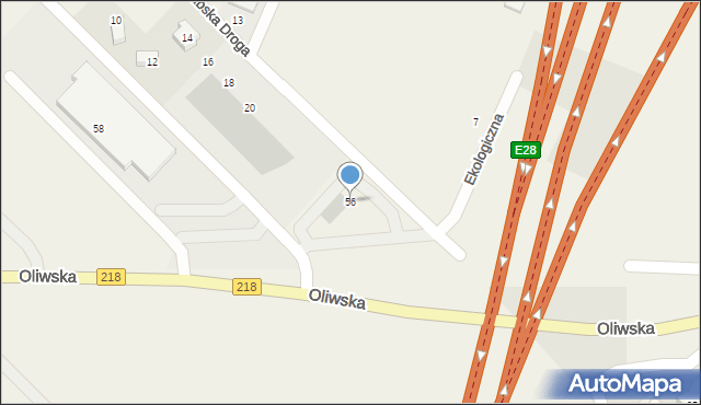 Chwaszczyno, Oliwska, 56, mapa Chwaszczyno