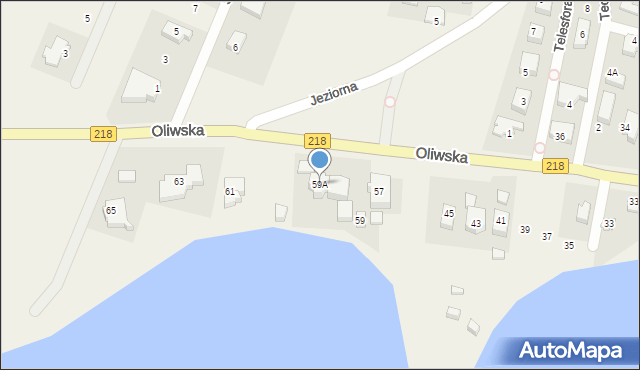 Chwaszczyno, Oliwska, 59A, mapa Chwaszczyno